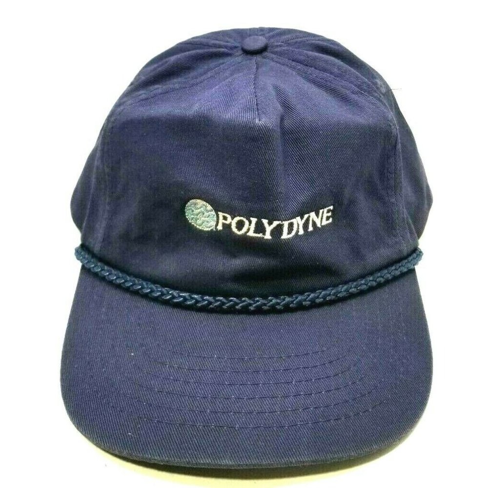 Polydyne Ball Cap Hat with String Rope Blue Advertisement (T11)